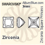 Swarovski Zirconia Square Princess Pure Brilliance Cut (SGSPPBC) 4mm - Zirconia