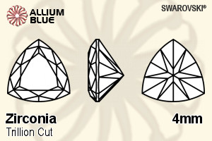 SWAROVSKI GEMS Cubic Zirconia Triangle Trillion White 4.00MM normal +/- FQ 0.080
