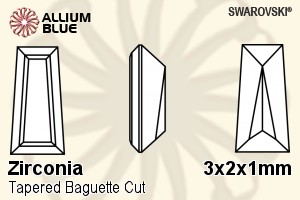 SWAROVSKI GEMS Cubic Zirconia Tapered Baguette Step White 3.00x2.00x1.00MM normal +/- FQ 0.200