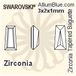 Swarovski Zirconia Tapered Baguette Step Cut (SGZTBC) 3.5x2.5x1.5mm - Zirconia
