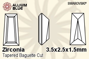 SWAROVSKI GEMS Cubic Zirconia Tapered Baguette Step White 3.50x2.50x1.50MM normal +/- FQ 0.100
