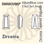 施華洛世奇 Zirconia Tapered 長方 Step 切工 (SGZTBC) 3x2.5x1.5mm - Zirconia