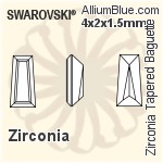 スワロフスキー Zirconia Tapered Baguette Step カット (SGZTBC) 2.5x1.5x1mm - Zirconia