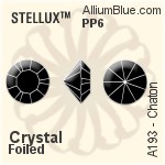STELLUX™ 钻石形尖底石 (A193) PP6 - 透明白色 金色水银底