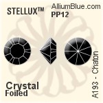 STELLUX™ 鑽石形尖底石 (A193) PP12 - 透明白色 金色水銀底