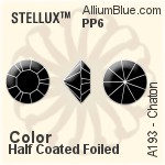 STELLUX™ 钻石形尖底石 (A193) PP8 - 白色（半涂层） 金色水银底