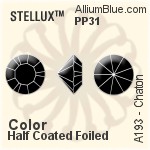 スワロフスキー STELLUX チャトン (A193) PP31 - カラー（ハーフ　コーティング） ゴールドフォイル