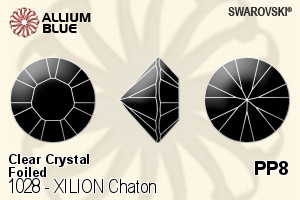 施华洛世奇XILION施亮钻石形尖底石 (1028) PP8 - 透明白色 白金水银底