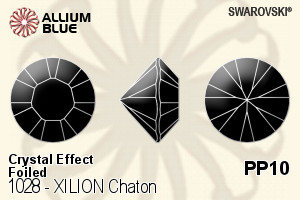 施华洛世奇XILION施亮钻石形尖底石 (1028) PP10 - 白色（半涂层） 白金水银底