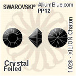 施華洛世奇XILION施亮鑽石形尖底石 (1028) PP12 - 透明白色 白金水銀底
