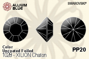 Swarovski XILION Chaton (1028) PP20 - Colour (Uncoated) With Platinum Foiling - Click Image to Close