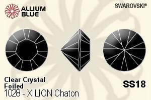 Swarovski XILION Chaton (1028) SS18 - Clear Crystal With Platinum Foiling
