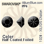 Swarovski XILION Chaton (1028) PP6 - Color (Half Coated) With Platinum Foiling