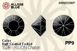 施华洛世奇XILION施亮钻石形尖底石 (1028) PP9 - 颜色（半涂层） 白金水银底