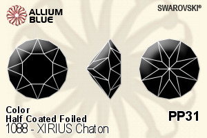 Swarovski XIRIUS Chaton (1088) PP31 - Color (Half Coated) With Platinum Foiling