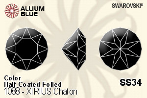 Swarovski XIRIUS Chaton (1088) SS34 - Color (Half Coated) With Platinum Foiling - Click Image to Close