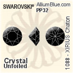 施華洛世奇XIRIUS施悅鑽石形尖底石 (1088) PP32 - 透明白色 無水銀底
