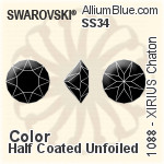 Swarovski XIRIUS Chaton (1088) SS34 - Color (Half Coated) Unfoiled