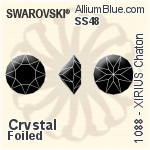 Swarovski Oval (TC) Fancy Stone (4130/2) 10x8mm - Clear Crystal With Green Gold Foiling