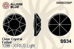 スワロフスキー XIRIUS Light (1098) SS34 - クリスタル 裏面プラチナフォイル - ウインドウを閉じる