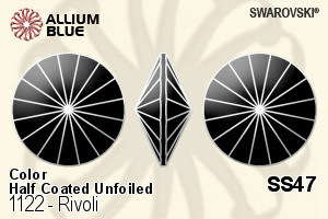 Swarovski Rivoli (1122) SS47 - Color (Half Coated) Unfoiled