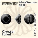 施華洛世奇 心形 平底石 (2808) 6mm - 白色（半塗層） 白金水銀底