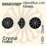 Swarovski Dome (1400) 14mm - Color With Platinum Foiling