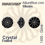 Swarovski Dome (1400) 14mm - Crystal Effect With Platinum Foiling