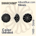 Swarovski Dome (1400) 14mm - Color With Platinum Foiling