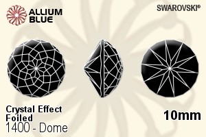 施華洛世奇 Dome (1400) 10mm - 白色（半塗層） 白金水銀底