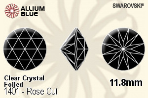 Swarovski Rose Cut (1401) 11.8mm - Clear Crystal With Platinum Foiling - Click Image to Close