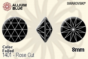 Swarovski Rose Cut (1401) 8mm - Color With Platinum Foiling - Click Image to Close