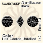 Swarovski Rose Cut (1401) 8mm - Crystal Effect With Platinum Foiling