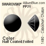 スワロフスキー カボション チャトン (1480) PP21 - カラー（ハーフ　コーティング） 裏面プラチナフォイル