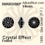 Swarovski Sea Urchin (Partly Frosted) (1695) 14mm - Color With Platinum Foiling