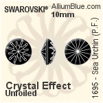Swarovski Sea Urchin (Partly Frosted) (1695) 14mm - Color With Platinum Foiling