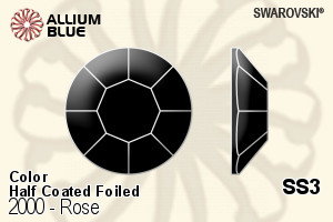 施華洛世奇 玫瑰 平底石 (2000) SS3 - 顏色（半塗層） 白金水銀底