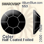 スワロフスキー Rose ラインストーン (2000) SS3 - カラー（ハーフ　コーティング） 裏面プラチナフォイル
