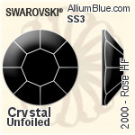 Swarovski Rose Flat Back Hotfix (2000) SS3 - Colour (Uncoated) With Aluminum Foiling