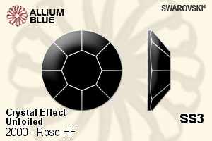 Swarovski Rose Flat Back Hotfix (2000) SS3 - Crystal Effect Unfoiled