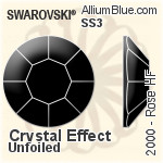 Swarovski Rose Flat Back Hotfix (2000) SS3 - Clear Crystal With Silver Foiling