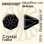 施華洛世奇 圓形 Spike 熨底平底石 (2019) 4x4mm - 透明白色 鋁質水銀底