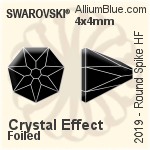 Swarovski Round Spike Flat Back Hotfix (2019) 4x4mm - Clear Crystal With Aluminum Foiling