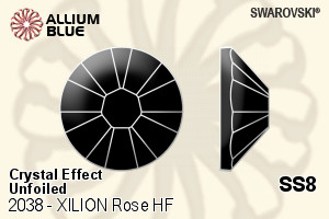 施华洛世奇XILION施亮Rose 熨底平底石 (2038) SS8 - 白色（半涂层） 无水银底