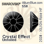 Swarovski XILION Rose Flat Back Hotfix (2038) SS8 - Color Unfoiled