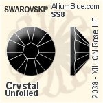 施华洛世奇 XILION 施亮 玫瑰 熨底平底石 (2038) SS20 - 白色（半涂层） 银色水银底