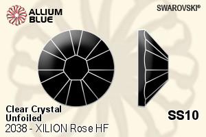 Swarovski XILION Rose Flat Back Hotfix (2038) SS10 - Clear Crystal Unfoiled