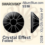 Swarovski XILION Rose Flat Back Hotfix (2038) SS10 - Crystal Effect With Silver Foiling