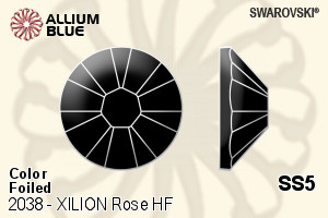 スワロフスキー XILION Rose ラインストーン ホットフィックス (2038) SS5 - カラー 裏面シルバーフォイル - ウインドウを閉じる