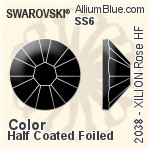 Swarovski XILION Rose Flat Back Hotfix (2038) SS6 - Color Unfoiled
